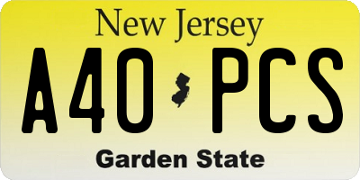 NJ license plate A40PCS