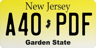NJ license plate A40PDF