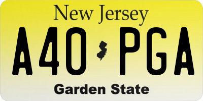 NJ license plate A40PGA