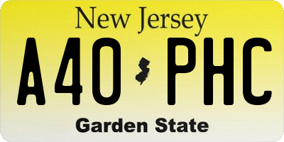 NJ license plate A40PHC