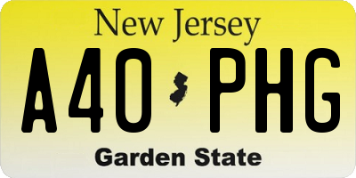 NJ license plate A40PHG