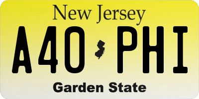 NJ license plate A40PHI