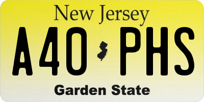 NJ license plate A40PHS