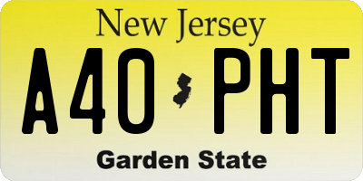 NJ license plate A40PHT