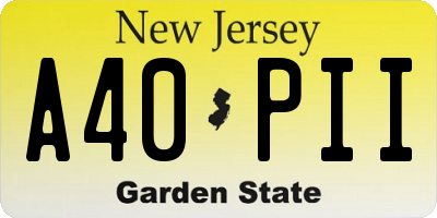 NJ license plate A40PII