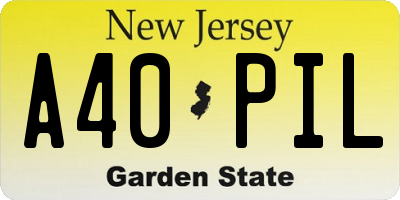 NJ license plate A40PIL