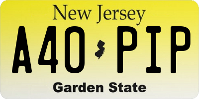NJ license plate A40PIP