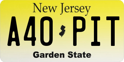 NJ license plate A40PIT