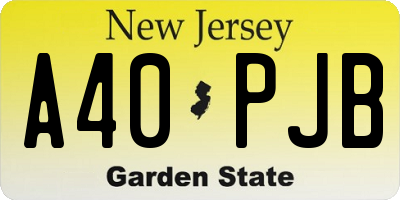 NJ license plate A40PJB