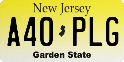 NJ license plate A40PLG