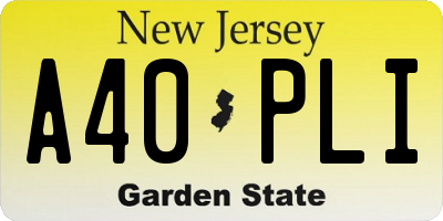 NJ license plate A40PLI