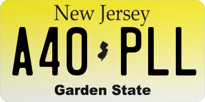 NJ license plate A40PLL