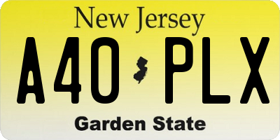 NJ license plate A40PLX