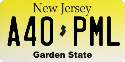 NJ license plate A40PML