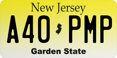 NJ license plate A40PMP