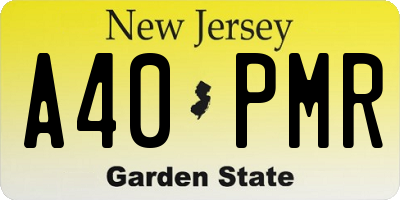 NJ license plate A40PMR