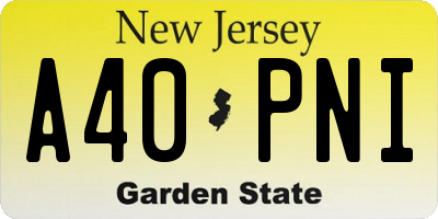 NJ license plate A40PNI