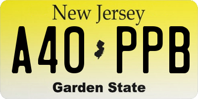 NJ license plate A40PPB
