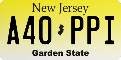 NJ license plate A40PPI