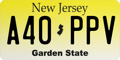 NJ license plate A40PPV