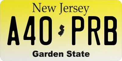NJ license plate A40PRB