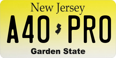 NJ license plate A40PRO