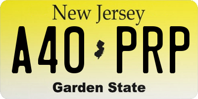 NJ license plate A40PRP
