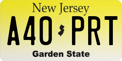 NJ license plate A40PRT