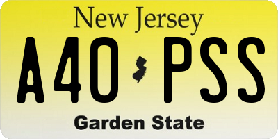 NJ license plate A40PSS