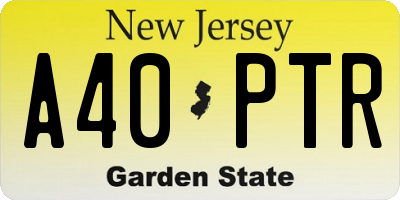 NJ license plate A40PTR