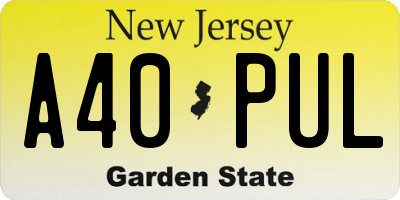 NJ license plate A40PUL