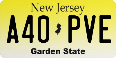 NJ license plate A40PVE