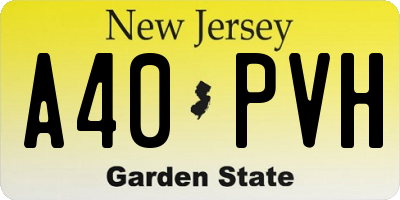 NJ license plate A40PVH