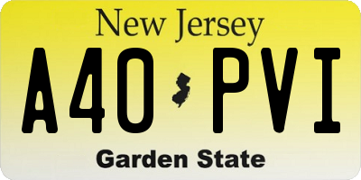 NJ license plate A40PVI