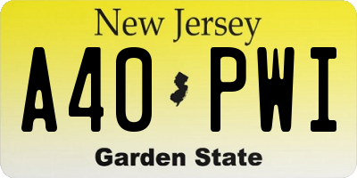 NJ license plate A40PWI