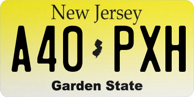 NJ license plate A40PXH