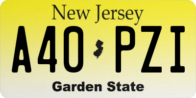 NJ license plate A40PZI
