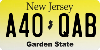 NJ license plate A40QAB