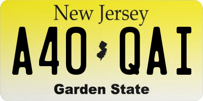 NJ license plate A40QAI