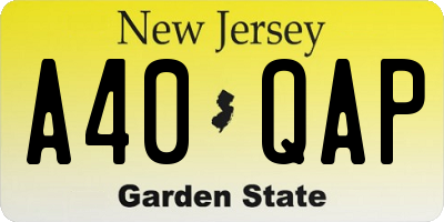 NJ license plate A40QAP