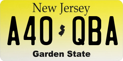 NJ license plate A40QBA