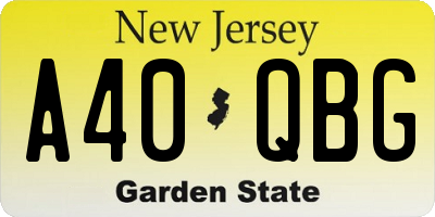 NJ license plate A40QBG