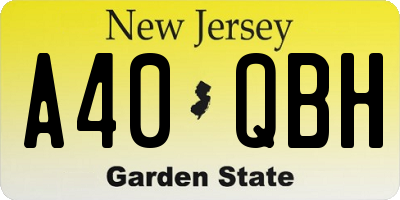 NJ license plate A40QBH