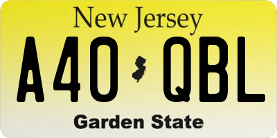 NJ license plate A40QBL