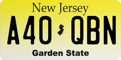 NJ license plate A40QBN