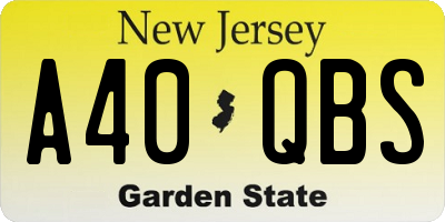 NJ license plate A40QBS