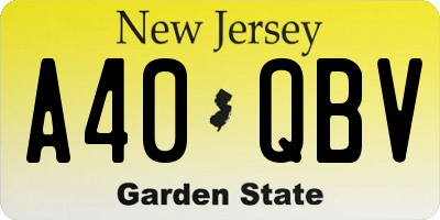 NJ license plate A40QBV