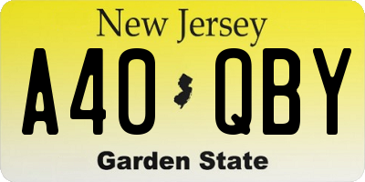 NJ license plate A40QBY