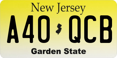 NJ license plate A40QCB