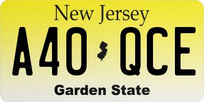 NJ license plate A40QCE